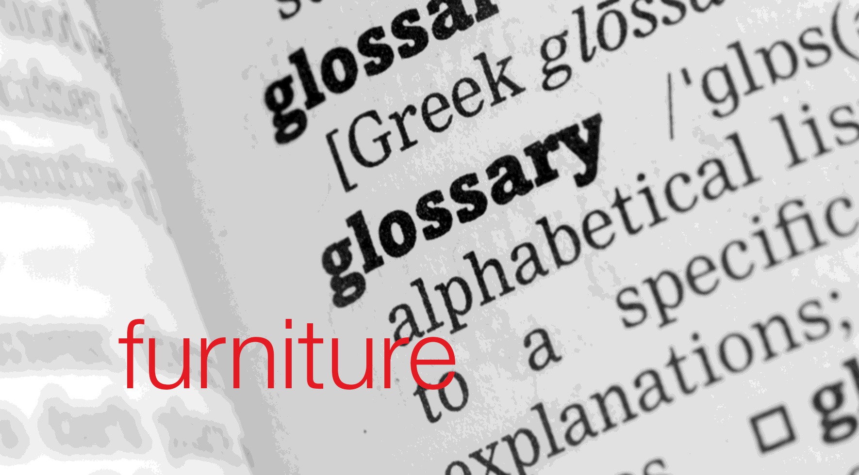 text image of furniture glossary of terms