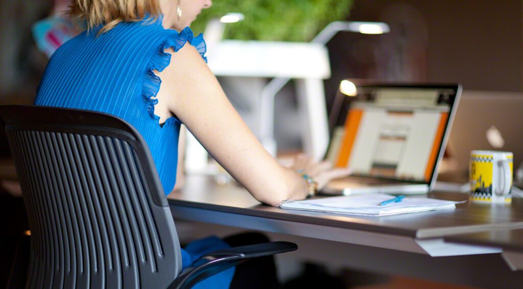 person working on computer