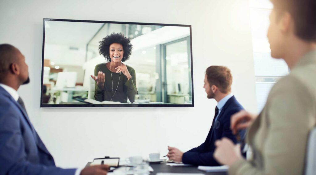 people video conferencing with someone remote